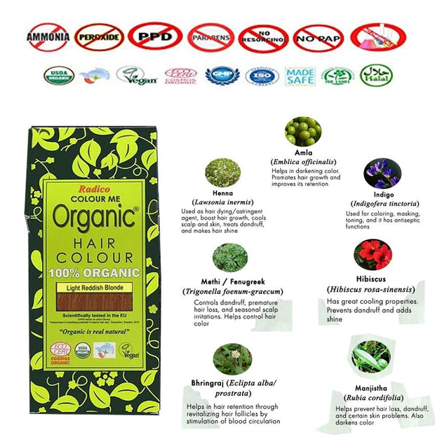 RADICO ORGANIC HAIR COLOUR Light Reddish Blonde
