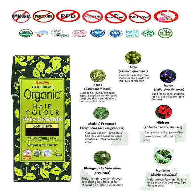 RADICO ORGANIC HAIR COLOUR Soft Black