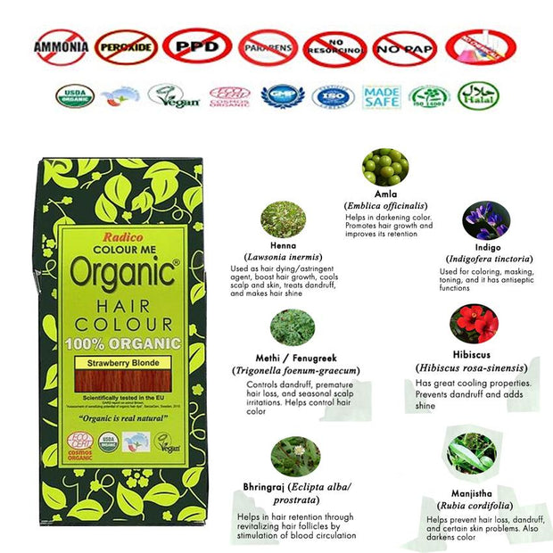 RADICO ORGANIC HAIR COLOUR Strawberry Blonde