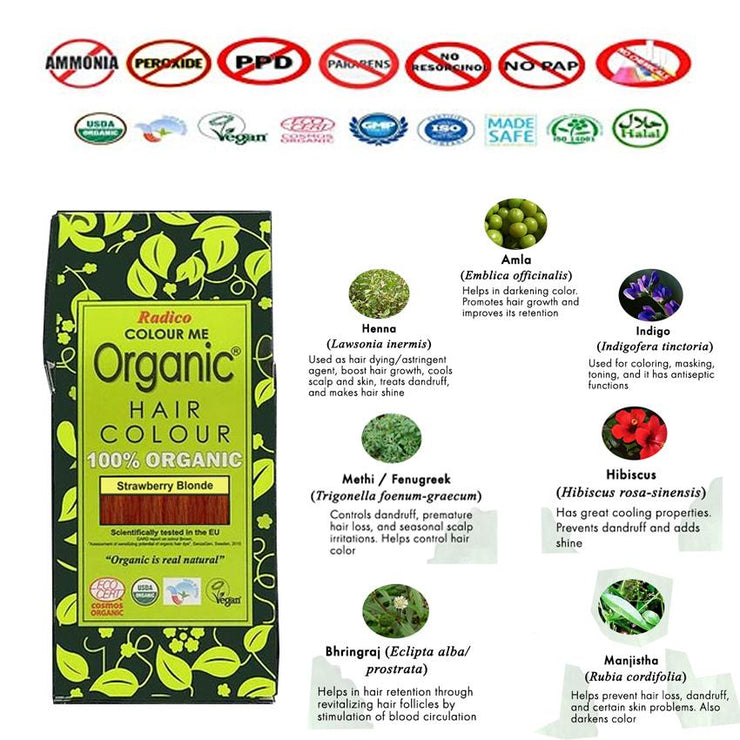 RADICO ORGANIC HAIR COLOUR Strawberry Blonde