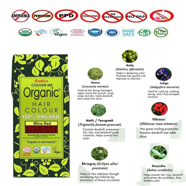 RADICO ORGANIC HAIR COLOUR Wine Red